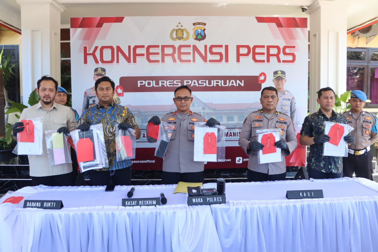 Polres Pasuruan Amankan 5 Tersangka Kasus Tambang Andesit Ilegal di Purwosari